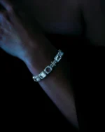 Pulseira Riviera Topázio Branco Retangular e Diamantes - Imagem 3