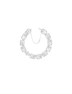 Pulseira Riviera Topázio Branco Retangular e Diamantes