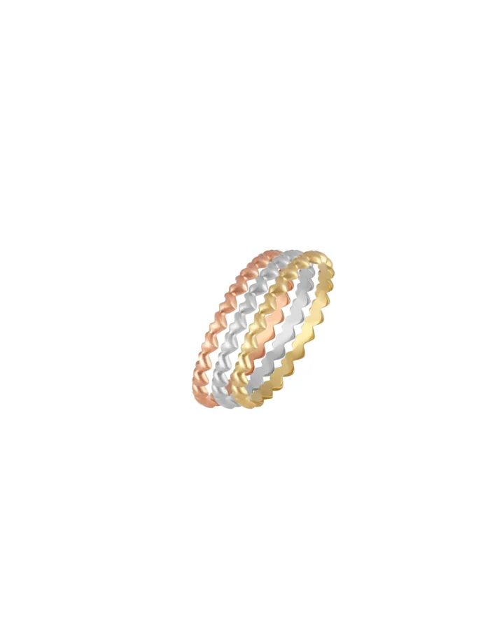 Anel Mini Corações Ouro Rose