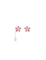 Brinco Flor Lis Turmalina Rosa G