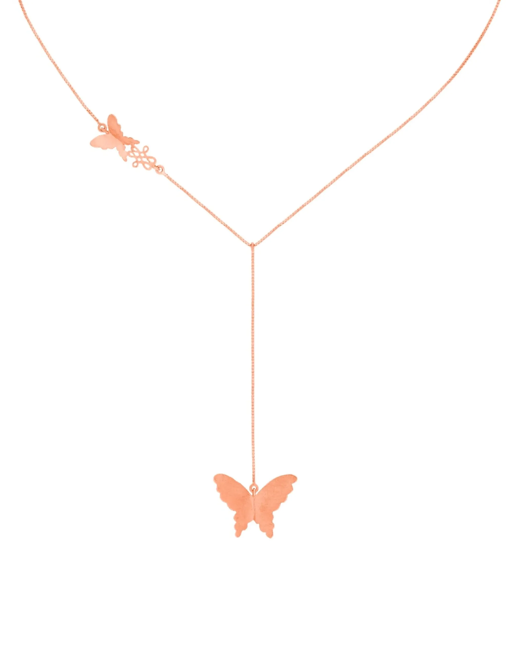 Colar Gravata Borboleta Ranhura Ouro Rose Still Colar Gravata Borboleta Ranhura Ouro Rose - Imagem 1