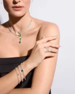 Pulseira Riviera Esmeralda Retangular e Brilhantes - Imagem 2