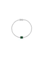 Pulseira Riviera Esmeralda Retangular e Brilhantes
