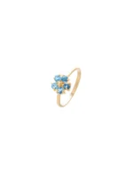 Anel Flor Lis Topázio Azul M