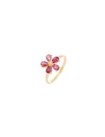 Anel Flor Lis Turmalina Rosa G