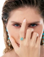 Anel Flor Turquesa - Imagem 2