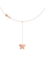 Colar Gravata Borboleta Arredondada Ouro Rose