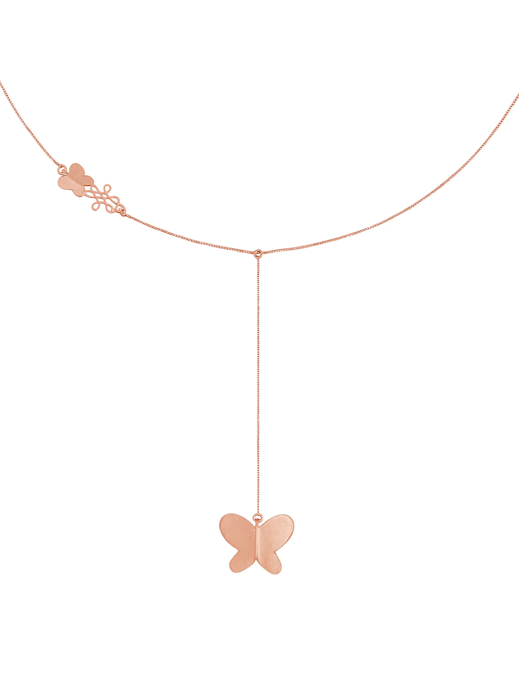 Colar Gravata Borboleta Ouro Rose Still Colar Gravata Borboleta Arredondada Ouro Rose - Imagem 1