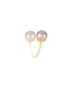 Anel Duo Pérolas Lavanda e Champagne