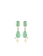 Brinco Longo Esmeralda Colombiana e Diamantes Prince