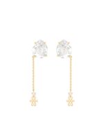 Brinco Solitário Gota Topázio Branco e Diamante Maior