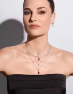 Pingente Broche Colar Turmalina Rosa Coração - Imagem 2