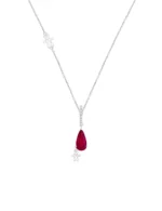 Pingente Broche Colar Turmalina Rosa Gota M