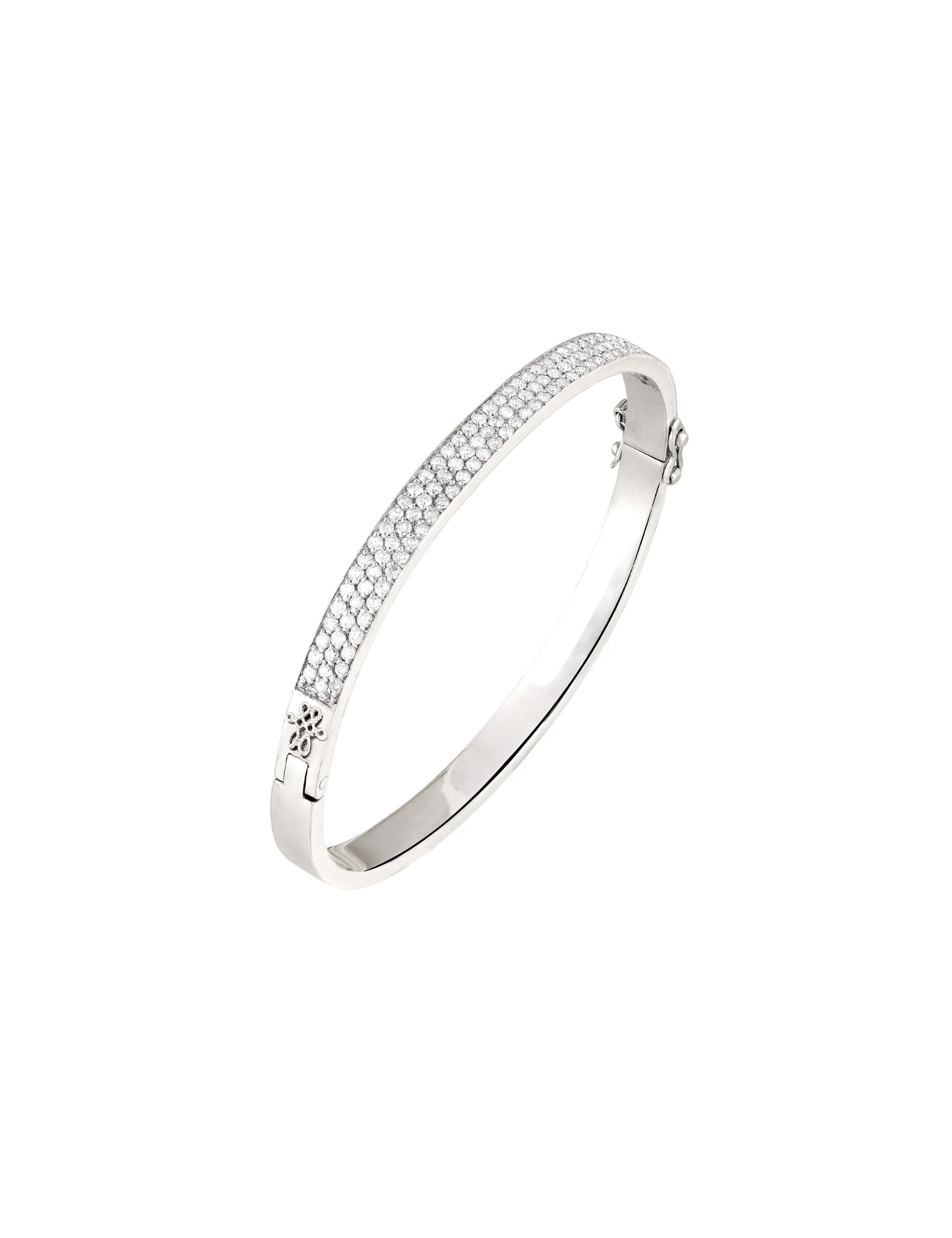 Bracelete Ouro Branco com Brilhantes Still Bracelete Ouro Branco e Brilhantes P - Imagem 1