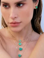 Colar Solitário Esmeralda Colombiana Coração Maior - Imagem 2