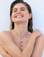Colar Esmeralda Coração Menor - Imagem 2