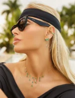 Brinco Earcuff Doce Esmeralda Esquerdo - Imagem 2
