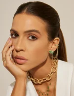 Brinco Earcuff Doce Esmeralda Direito - Imagem 3
