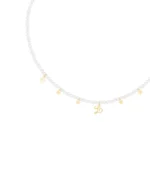 Colar Pérolas com Inicial e Flores