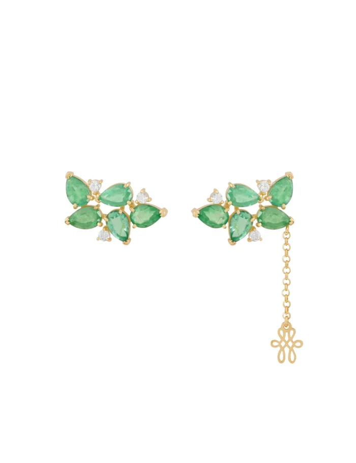 Brinco Earcuff Doce Esmeralda Direito